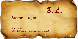 Baran Lajos névjegykártya