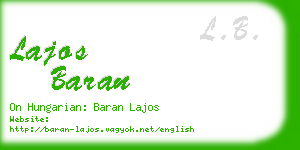 lajos baran business card